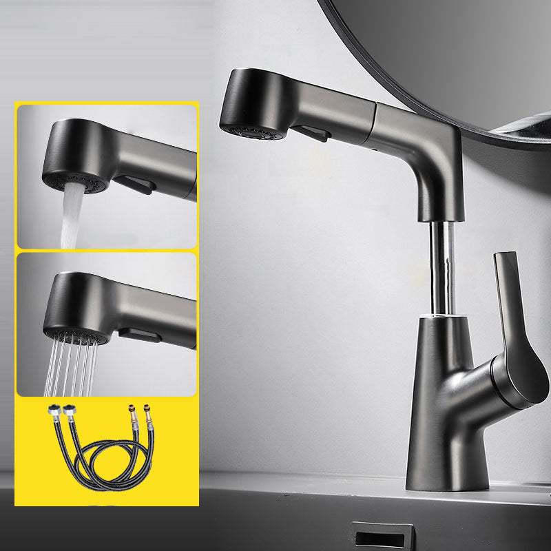 Lisslune | 1-Handle Brush Nickel Widespread Faucet Single Hole Bathroom Vessel Faucet with Brass