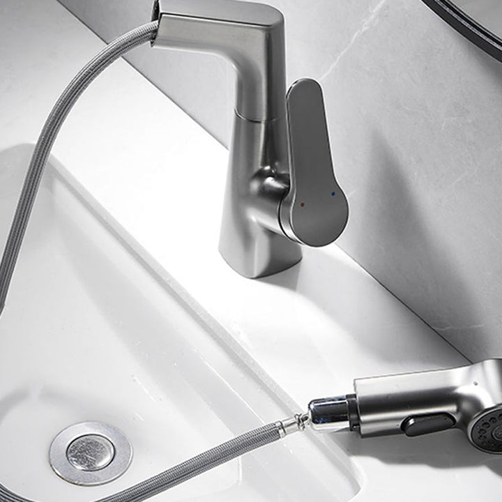 Lisslune | 1-Handle Brush Nickel Widespread Faucet Single Hole Bathroom Vessel Faucet with Brass