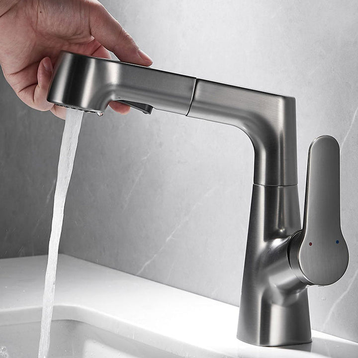 Lisslune | 1-Handle Brush Nickel Widespread Faucet Single Hole Bathroom Vessel Faucet with Brass