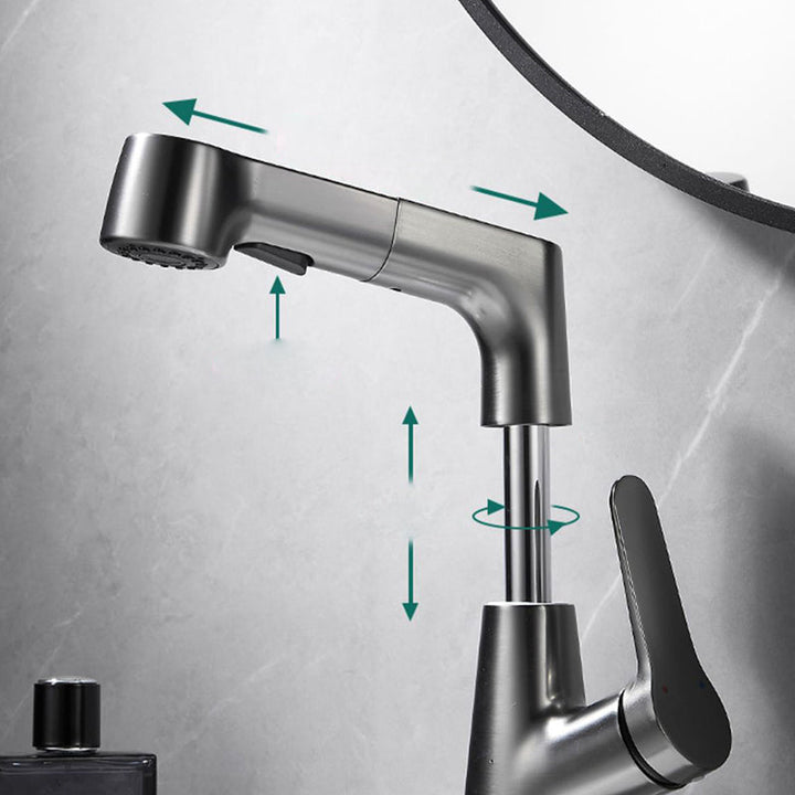 Lisslune | 1-Handle Brush Nickel Widespread Faucet Single Hole Bathroom Vessel Faucet with Brass