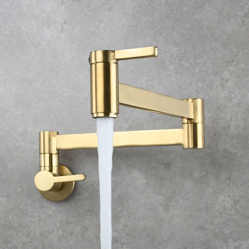 Lisslune | 1-handle brushed nickel widespread faucet 1 hole wall-mounted bathroom faucet with brass
