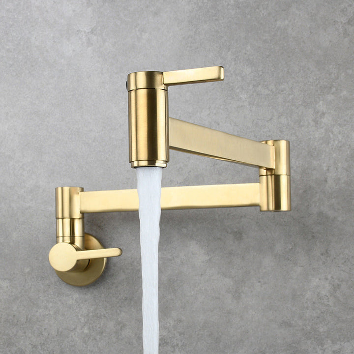 Lisslune | 1-handle brushed nickel widespread faucet 1 hole wall-mounted bathroom faucet with brass
