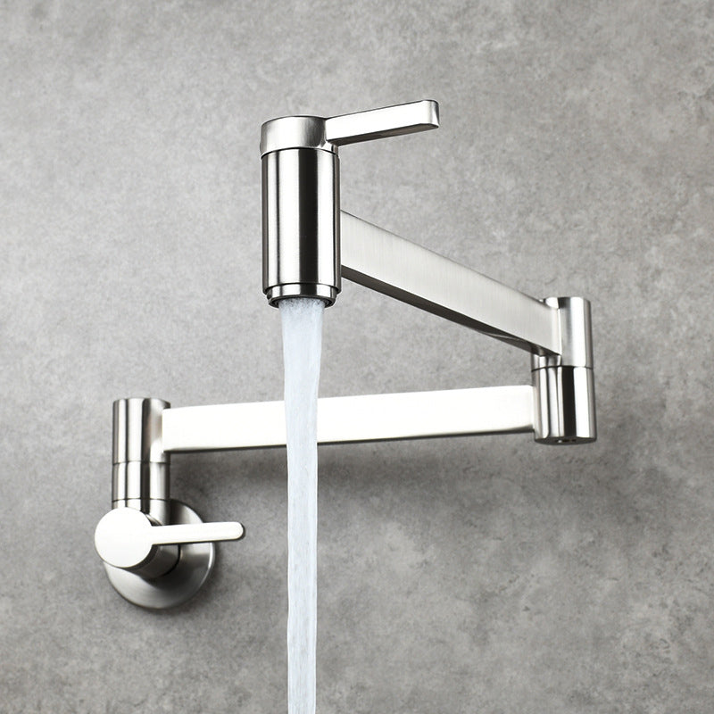 Lisslune | 1-handle brushed nickel widespread faucet 1 hole wall-mounted bathroom faucet with brass