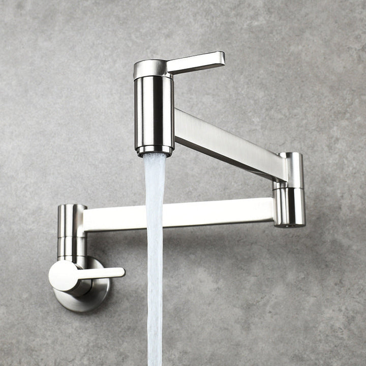 Lisslune | 1-handle brushed nickel widespread faucet 1 hole wall-mounted bathroom faucet with brass