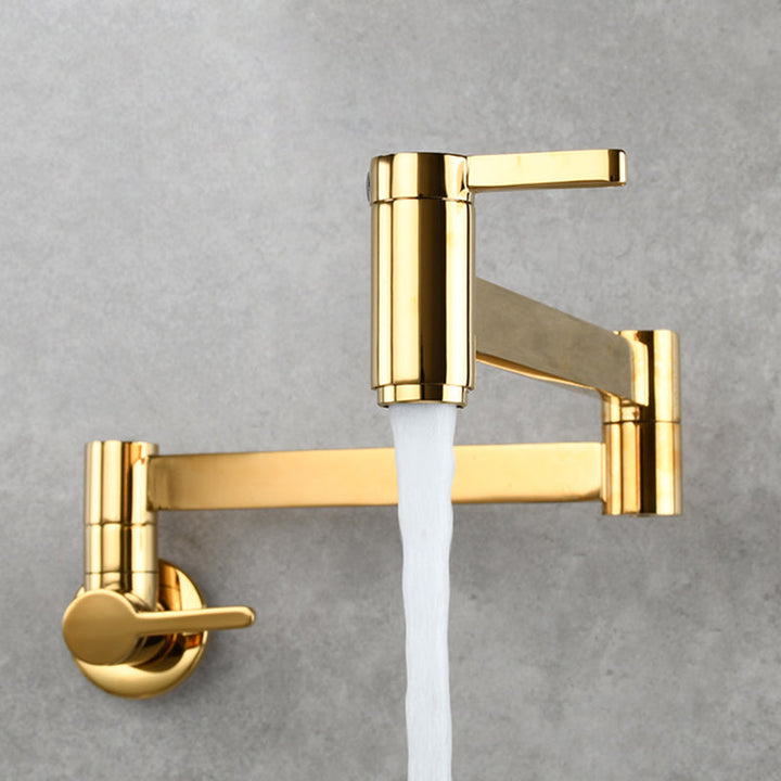 Lisslune | 1-handle brushed nickel widespread faucet 1 hole wall-mounted bathroom faucet with brass
