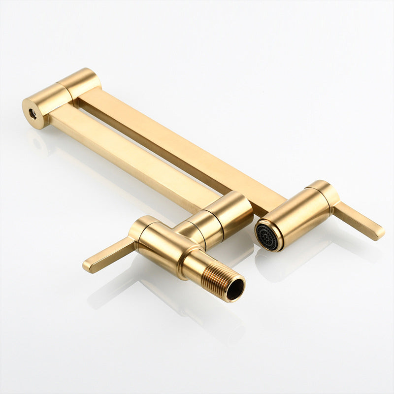 Lisslune | 1-handle brushed nickel widespread faucet 1 hole wall-mounted bathroom faucet with brass