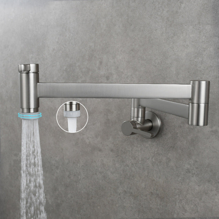 Lisslune | 1-handle brushed nickel widespread faucet 1 hole wall-mounted bathroom faucet with brass