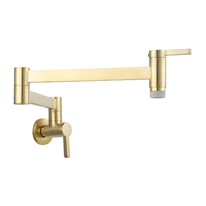 Lisslune | 1-handle brushed nickel widespread faucet 1 hole wall-mounted bathroom faucet with brass