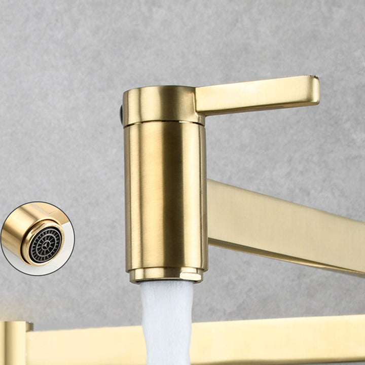 Lisslune | 1-handle brushed nickel widespread faucet 1 hole wall-mounted bathroom faucet with brass