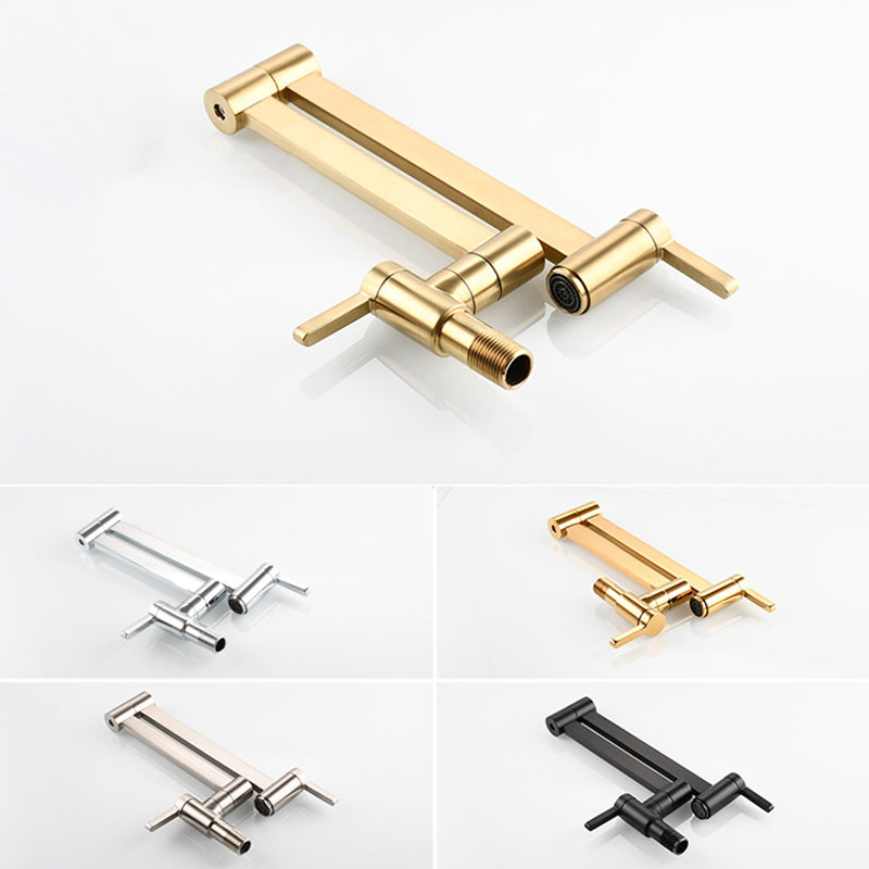 Lisslune | 1-handle brushed nickel widespread faucet 1 hole wall-mounted bathroom faucet with brass
