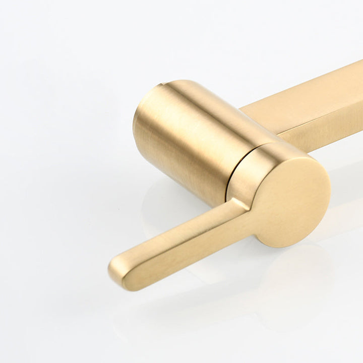 Lisslune | 1-handle brushed nickel widespread faucet 1 hole wall-mounted bathroom faucet with brass