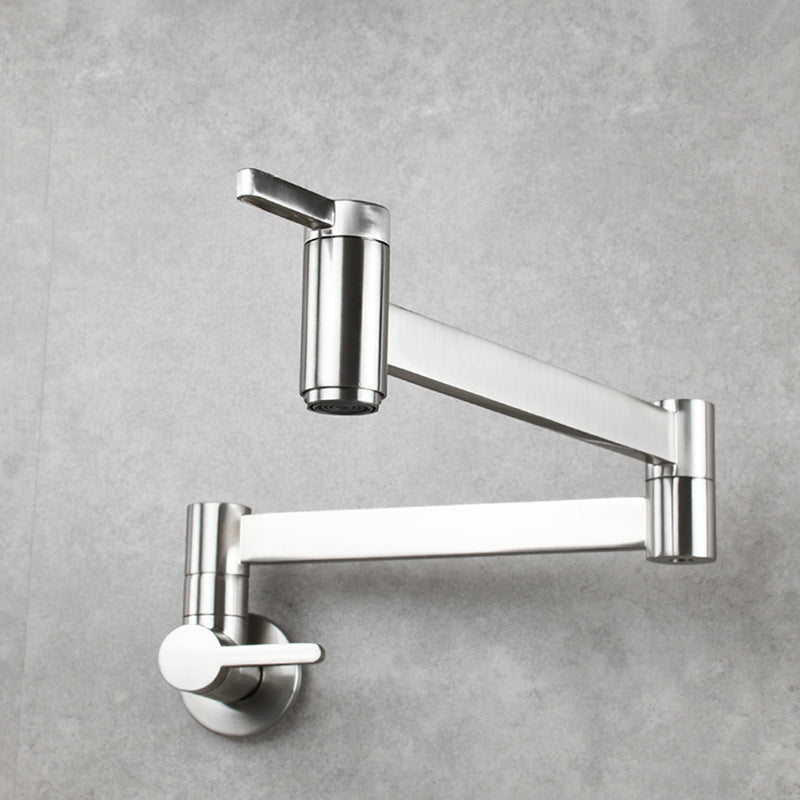 Lisslune | 1-handle brushed nickel widespread faucet 1 hole wall-mounted bathroom faucet with brass