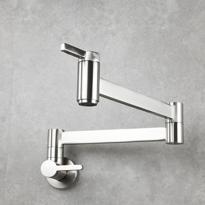 Lisslune | 1-handle brushed nickel widespread faucet 1 hole wall-mounted bathroom faucet with brass