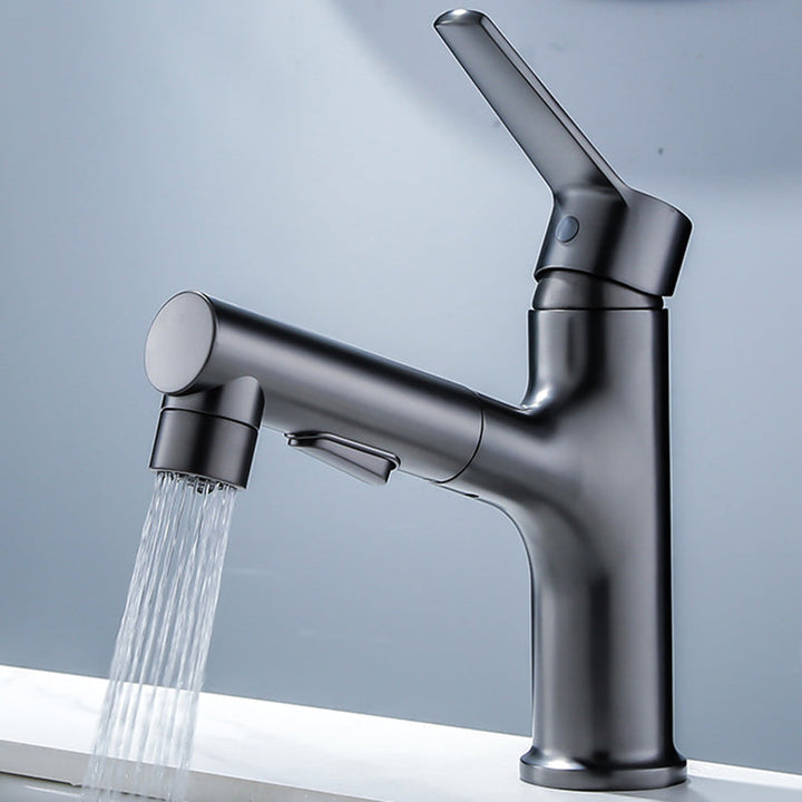 Lisslune | Modern Sink Faucet Solid Copper Centered Lavabo Faucet for Bathroom