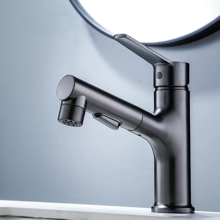 Lisslune | Modern Sink Faucet Solid Copper Centered Lavabo Faucet for Bathroom