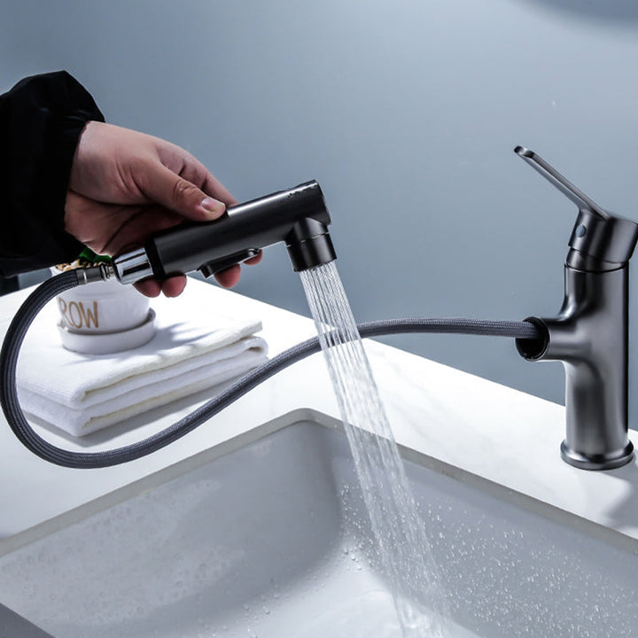 Lisslune | Modern Sink Faucet Solid Copper Centered Lavabo Faucet for Bathroom