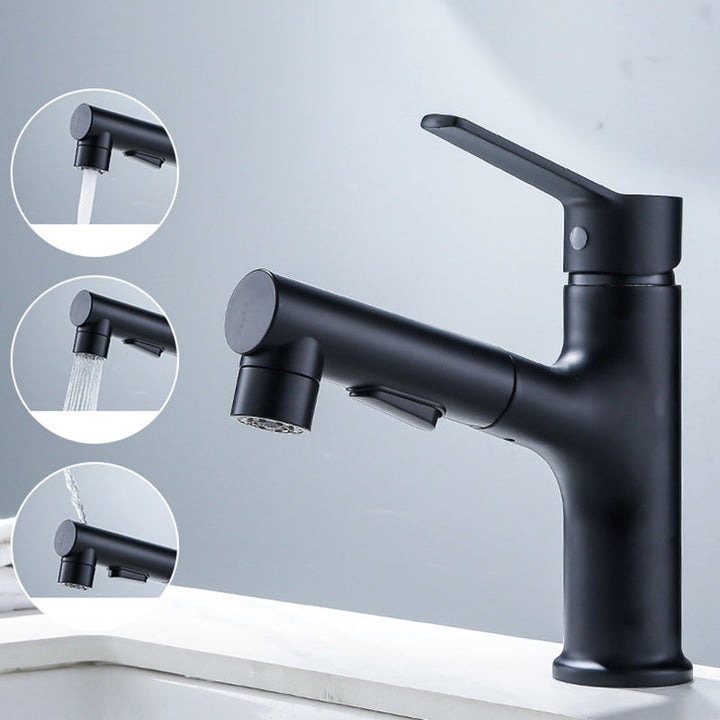 Lisslune | Modern Sink Faucet Solid Copper Centered Lavabo Faucet for Bathroom