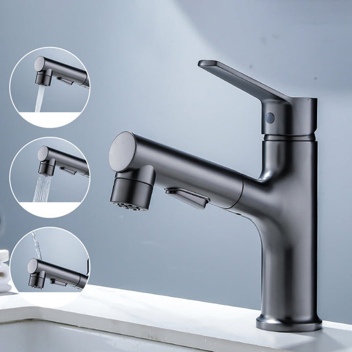 Lisslune | Modern Sink Faucet Solid Copper Centered Lavabo Faucet for Bathroom