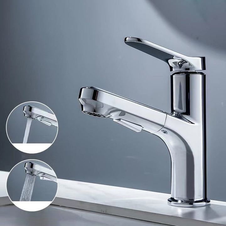 Lisslune | Modern Sink Faucet Solid Copper Centered Lavabo Faucet for Bathroom