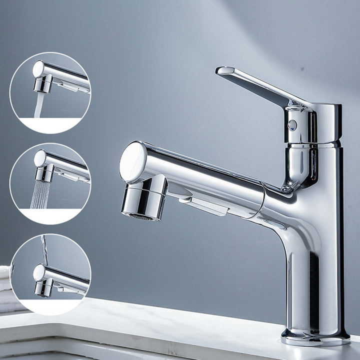 Lisslune | Modern Sink Faucet Solid Copper Centered Lavabo Faucet for Bathroom