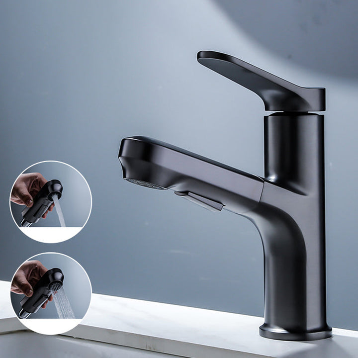 Lisslune | Modern Sink Faucet Solid Copper Centered Lavabo Faucet for Bathroom
