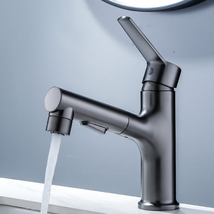 Lisslune | Modern Sink Faucet Solid Copper Centered Lavabo Faucet for Bathroom