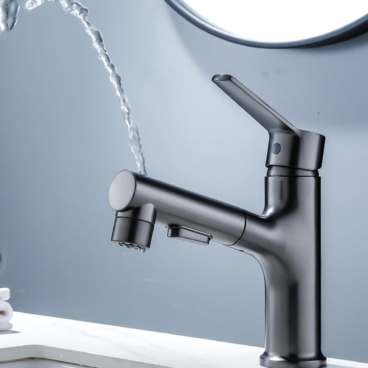 Lisslune | Modern Sink Faucet Solid Copper Centered Lavabo Faucet for Bathroom