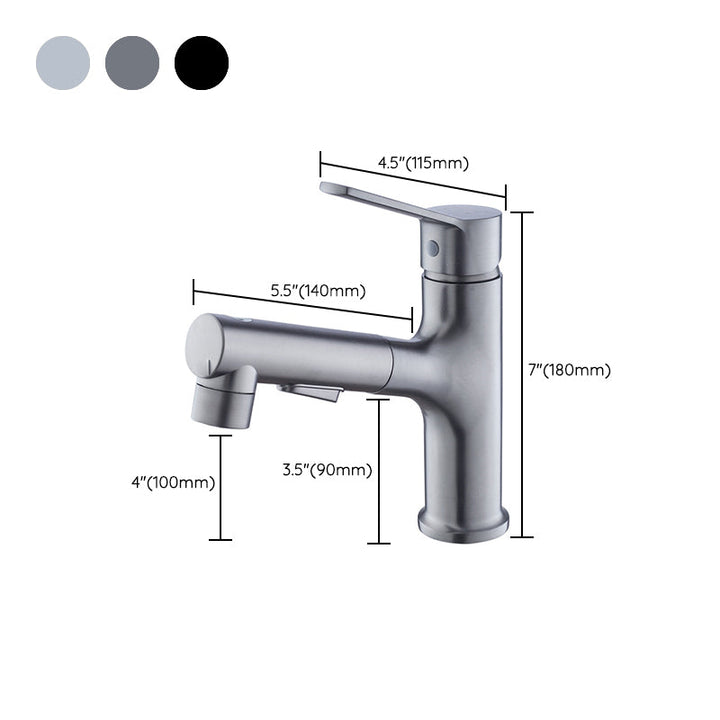 Lisslune | Modern Sink Faucet Solid Copper Centered Lavabo Faucet for Bathroom