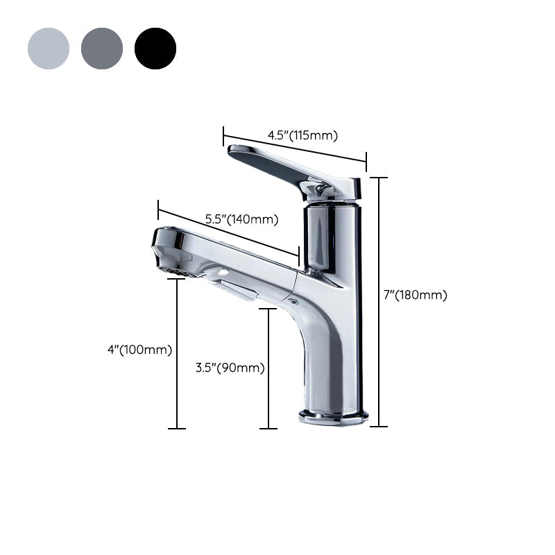 Lisslune | Modern Sink Faucet Solid Copper Centered Lavabo Faucet for Bathroom