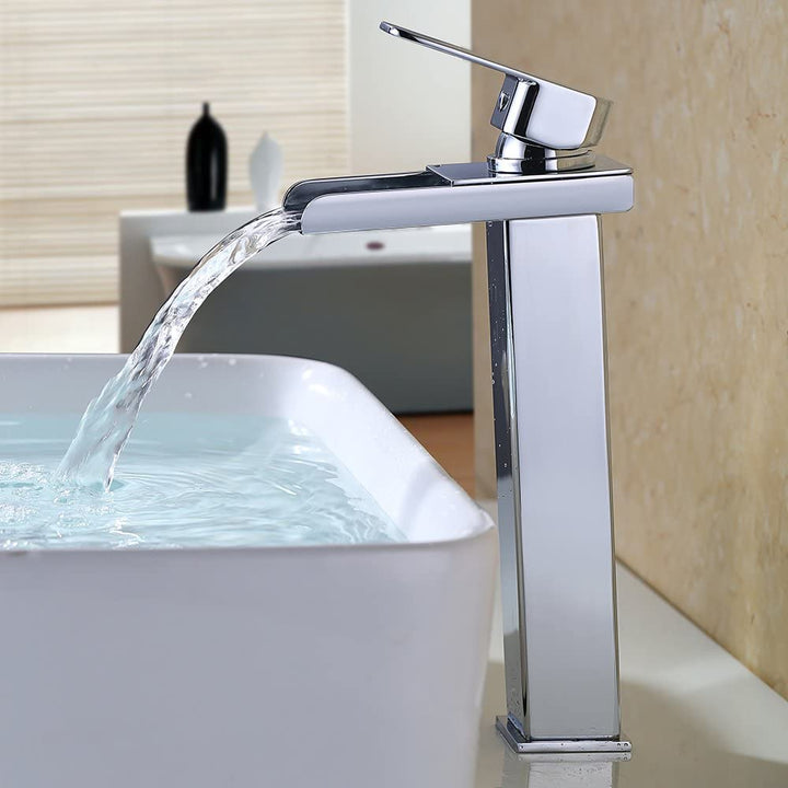 Lisslune | Waterfall Faucet Tap Bathroom Chrome Basin Faucet high