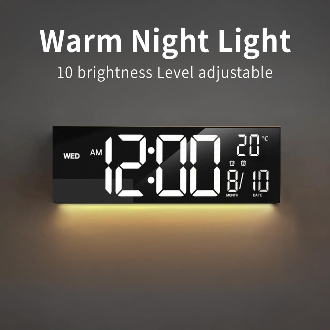 Lisslune | 16-Inch RGB Digital Wall & Desk Alarm Clock with Remote – Lumeris