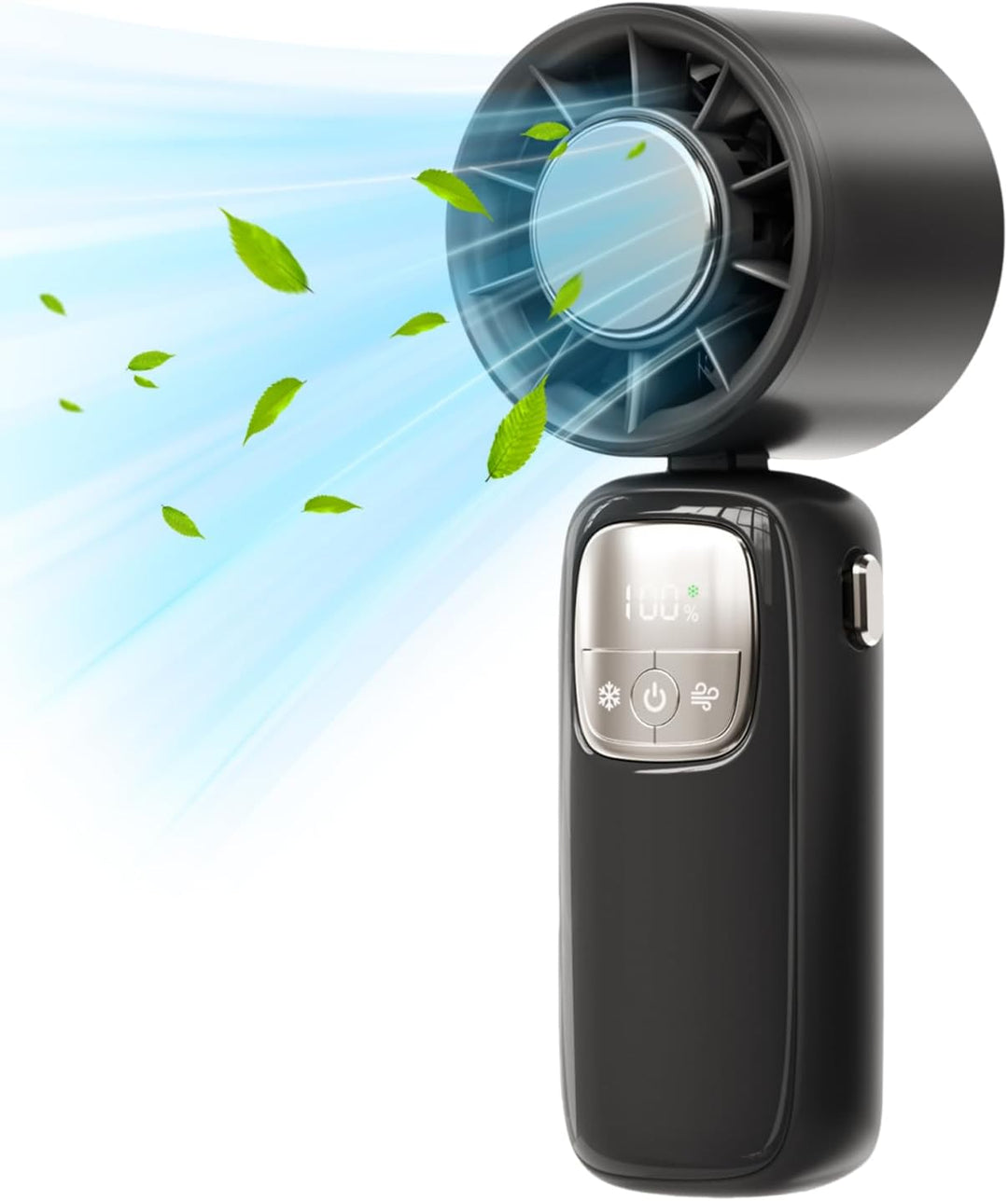Lisslune | Portable Foldable Handheld Fan with LED Display 100 Speeds