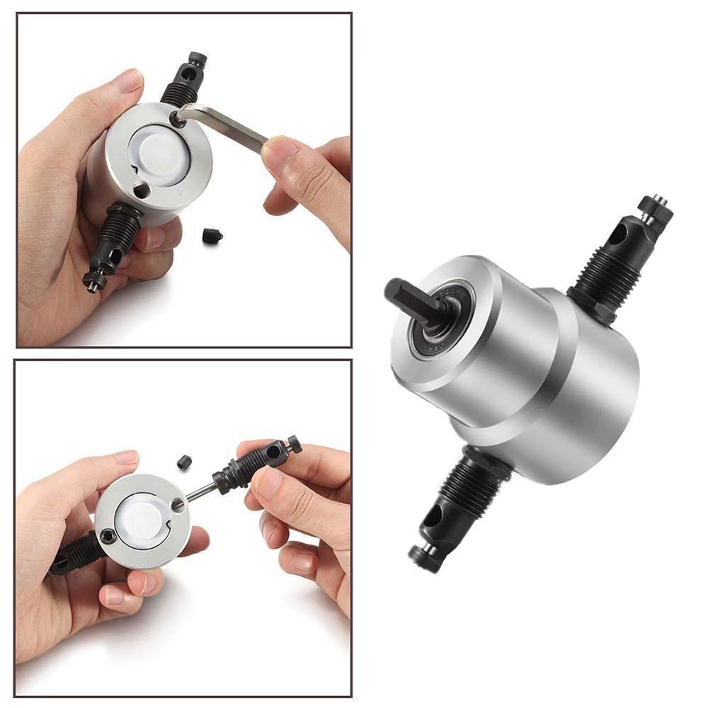 Lisslune | Nibbler Cutter Drill Attachment Double Head Metal Sheet