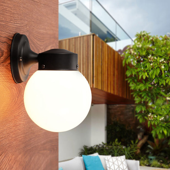 Lisslune | Globe Wall Lamp Vintage 1 Light Mini Wall Fixture with White/Clear Glass Shade for Bathroom