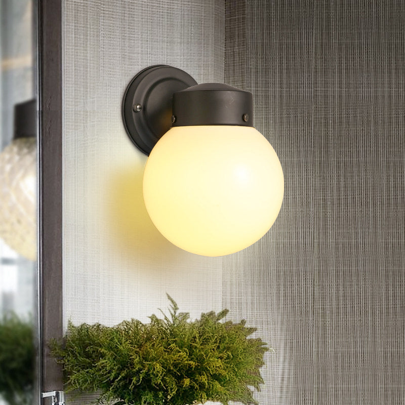 Lisslune | Globe Wall Lamp Vintage 1 Light Mini Wall Fixture with White/Clear Glass Shade for Bathroom