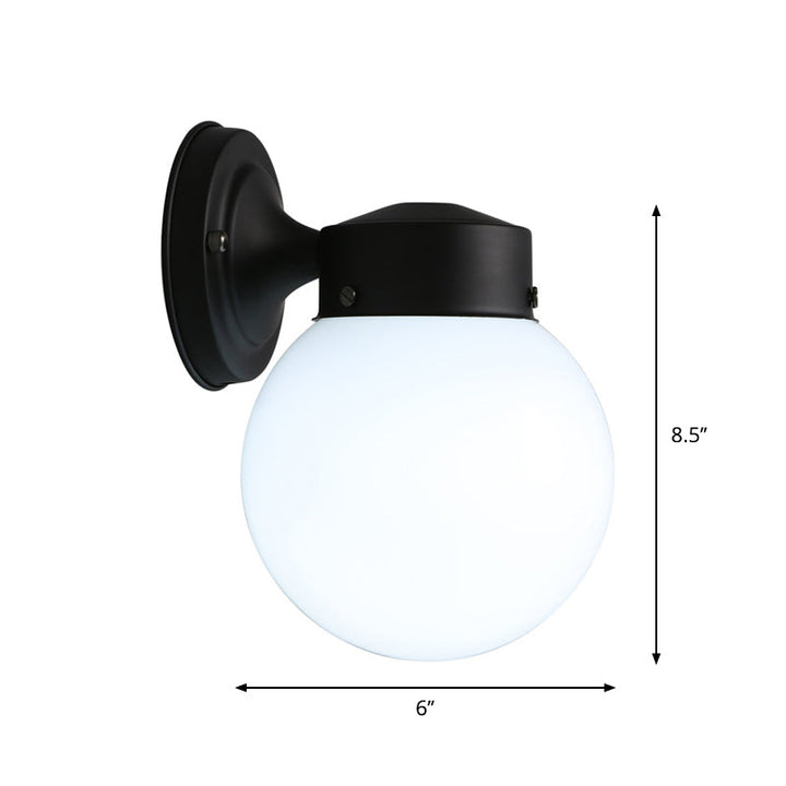 Lisslune | Globe Wall Lamp Vintage 1 Light Mini Wall Fixture with White/Clear Glass Shade for Bathroom