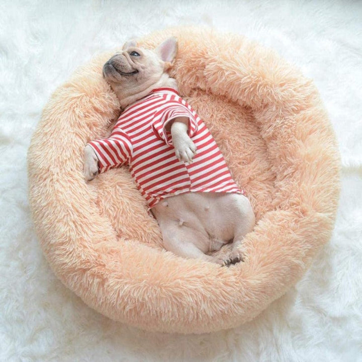 Lisslune | Beef Plush Calming Donut Dog Bed for Small to Large Dogs