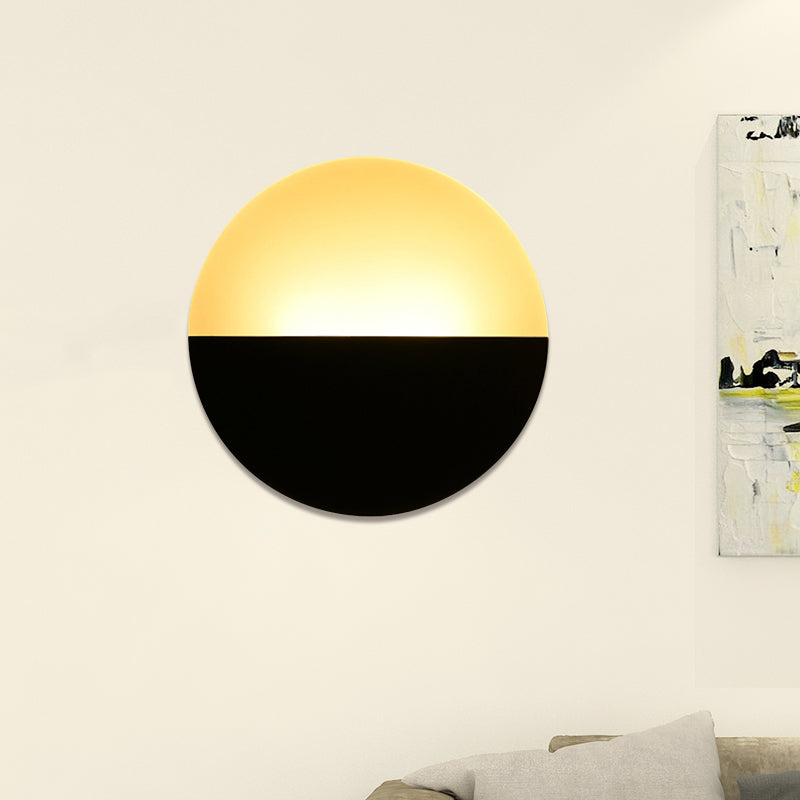 Lisslune | Simplicity Round Acrylic Wall Lamp LED Single Light Wall Lighting Fixture in White/Black