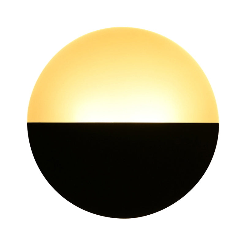 Lisslune | Simplicity Round Acrylic Wall Lamp LED Single Light Wall Lighting Fixture in White/Black