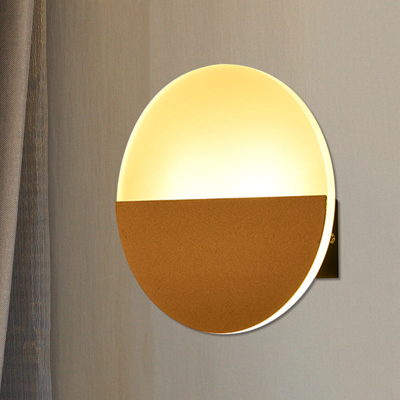 Lisslune | Simplicity Round Acrylic Wall Lamp LED Single Light Wall Lighting Fixture in White/Black