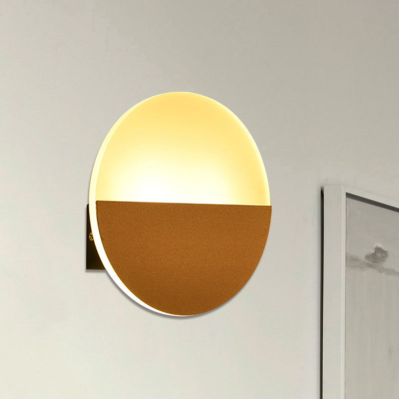 Lisslune | Simplicity Round Acrylic Wall Lamp LED Single Light Wall Lighting Fixture in White/Black