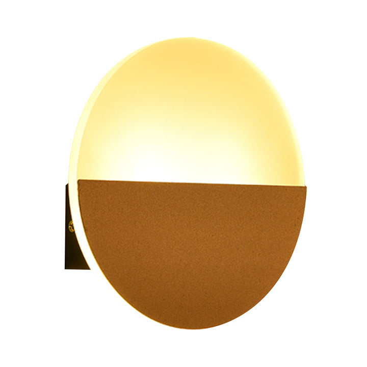 Lisslune | Simplicity Round Acrylic Wall Lamp LED Single Light Wall Lighting Fixture in White/Black