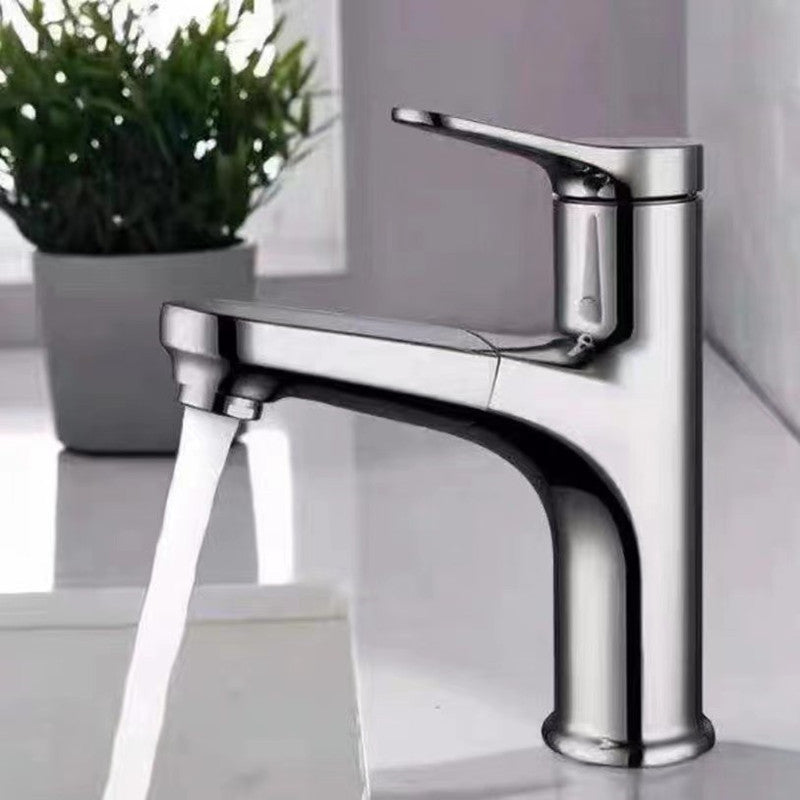 Lisslune | Modern Style Sink Faucet Single Handle Low Arc Pull Down Copper Sink Faucet