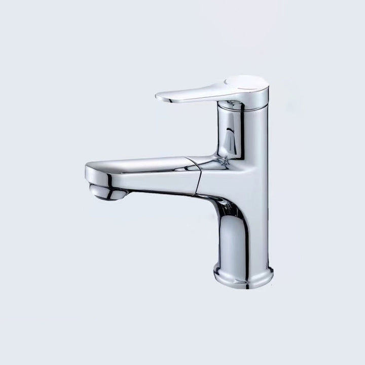 Lisslune | Modern Style Sink Faucet Single Handle Low Arc Pull Down Copper Sink Faucet