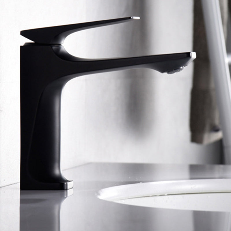 Lisslune | Modern Bathroom Faucet Brass Deep Arc Lever Handle with Faucet Hose