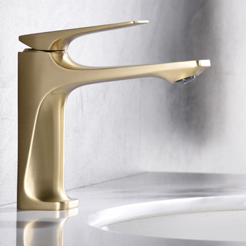 Lisslune | Modern Bathroom Faucet Brass Deep Arc Lever Handle with Faucet Hose