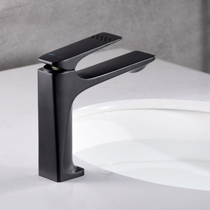Lisslune | Modern Bathroom Faucet Brass Deep Arc Lever Handle with Faucet Hose