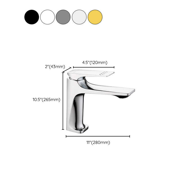 Lisslune | Modern Bathroom Faucet Brass Deep Arc Lever Handle with Faucet Hose