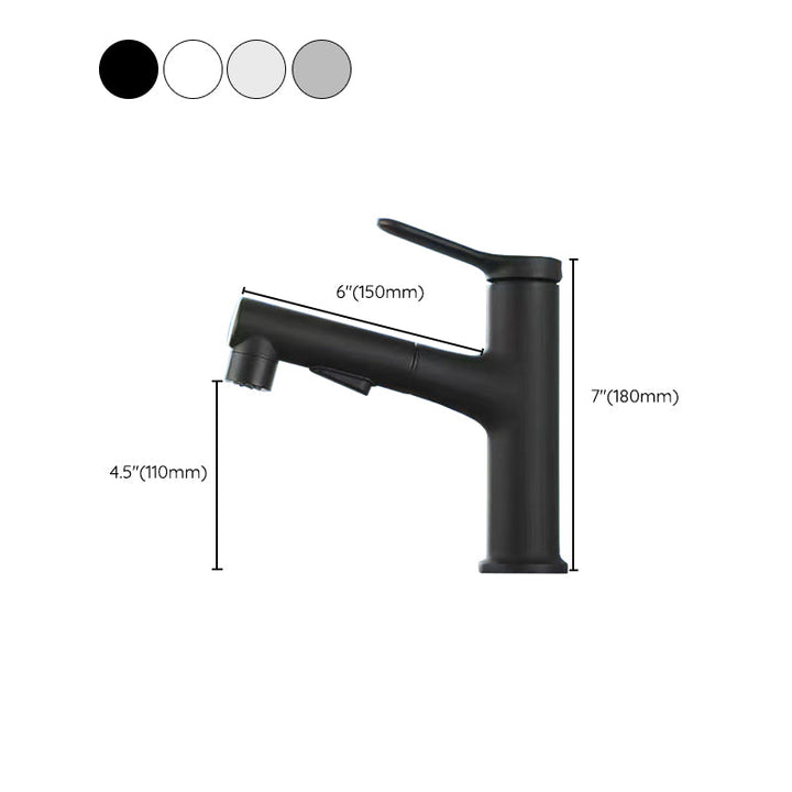 Lisslune | Pull-out simple bathroom sink tap 1 hole single lever faucet