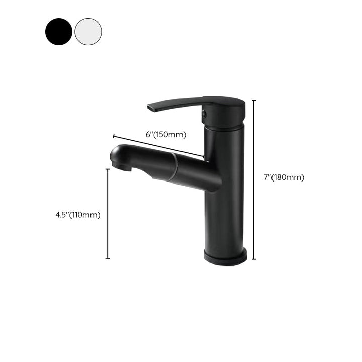 Lisslune | Extendable simple bathroom sink faucet 1 hole single lever faucet